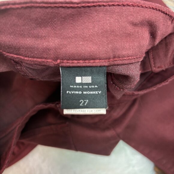 Fling Monkey Skinny Jeans 27 Burgundy Low-Rise Stretch Denim Jegging Women's - Picture 11 of 12